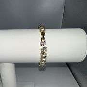 18 Kt Yellow Gold Plated Sparkling 32.5 Ctw CZ Gemstone Tennis Bracelet