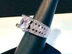 Sparkling White Gold Plate 4.5 Ct Simulated Diamond Ring