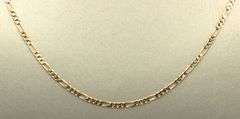 14kt Yellow gold Figaro chain necklace