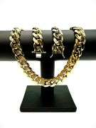Huge 183.5 Gram Yellow Gold Plate Cuban Curb Link Chain Necklace
