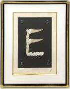 Erte "E" Serigraph Signed Limited Edition from "The Alphabet" Suit Framed