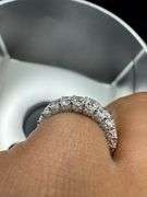 14K White Gold Antique Radiant Cut Wedding Band of Lab Diamonds of 3.70ct