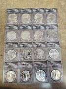 1986-2001 Set Of Silver Eagles In PCGS Slab Box, ANACS MS69 Set