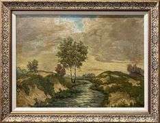Large size antique European landscape painting