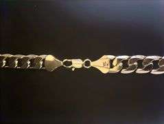 Huge 97.9 Gram 14 Kt Gold Plated Curb Link Necklace