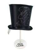 Alice Cooper Autographed Tophat Full Sketch & Display Stand Exact Video Proof