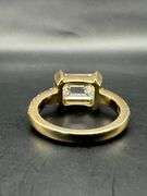 14K Yellow Gold Emerald Cut Lab Diamond Ring of 3.66 Ct