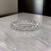 Beautiful 3.15 Ctw White Ice Blue Moissanite Eternity Ring