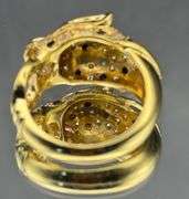 18K Yellow Gold Designer Panther Ring