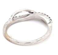 14kt White gold white and black diamond crossover ring