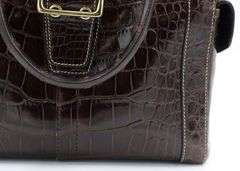 Coach Embossed Alligator brown leather tote