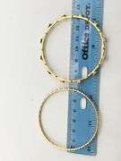22KT Solid Yellow Gold Hand Made Set Of Five White Gold Flowe Design And Diamond Cut Finish Bangles