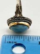 925 Sterling Silver Blue Larimar Ring