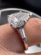 Platinum Pear Cut Diamond of 2.49ct