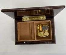 Music Box with Floral Inlay Design; Purple