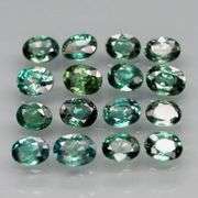 Heated only! 3.19ct blue green Sapphire set