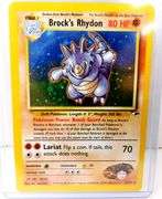 Pokémon 1999 Brock's Rhydon Stage 1 Trade Card