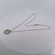 CERITIFED 14K WHITE GOLD CHAIN WITH DIAMOND PENDANT