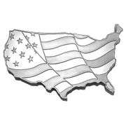 USA Map Design!  Elemetal 5 oz Silver Bar