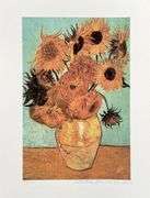 Estate Pencil Signed Vincent Van Gogh, Vase with Twelve Sunflowers
