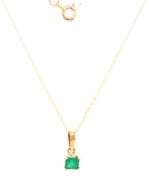 18kt Yellow gold 0.47ct square emerald pendant on chain