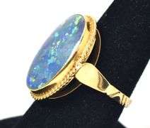Perfect 22K Yellow Gold Opal Mosaic Ring