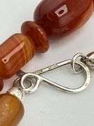 925 Sterling Silver DRT Jay King Vintage Genuine Polished Barrel Shpapes Carnelian Necklace