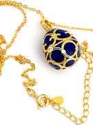 Elegant Egg Pendant Necklace & Bracelet Set – Sapphire Accent, 18K Gold Vermeil, “Something Blue” We