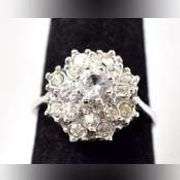 CZ Gemstone Ring in Sterling Silver.