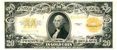 Very Scarce 1922 Series Large Size $20 Gold Certificate. Choice VF+