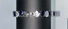 18 Kt. White Gold Plated 32.5 Cwt. Simulated Sapphire Tennis Bracelet