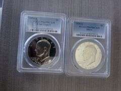 Two Silver 1976-S PROOF Eisenhower Full Liberty Bell Dollar coin