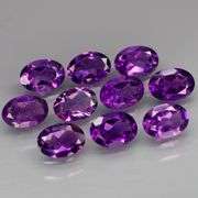 Top royal purple! 6.28ct 7x5mm real Bolivian Amethyst set!