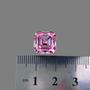 Sparkling Huge 7 Ct Sparkling VVs1 Pink Asscher Cut Simulated Diamond Solitaire