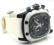 Glam Rock rectangle chronograph black quartz watch