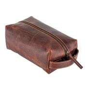 Genuine Leather Unisex Dopp Kit - Rustic Brown