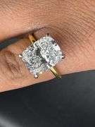 18K Two-Tone Cushion Cut Lab Diamond Ring of 4.13ct