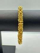 Sharp 43.9 Gram Yellow Gold Plated Byzantine Bracelet