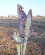 Glass Flower with Long Stem - Purple