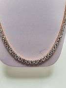 Unbelievable! 61.3 CTTW Lab Diamond Riviere Necklace in  14KT Rose Gold