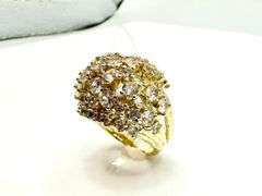 Dazzling Yellow Gold Plate 10.75 Ctw Ring