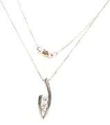 14kt White gold 0.50ctw 3 stone diamond Journey pendant on chain