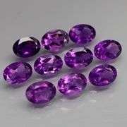 Top royal purple! 6.65ct 7x5mm real Bolivian Amethyst set!