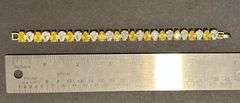 18 Kt Yellow Gold Plated Huge 32.5 Ctw Simulated Yellow Sapphire Tennis Bracelet