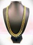 Huge 201.5 Grams 14 Kt Yellow Gold Plate Cuban Curb Link Chain Necklace