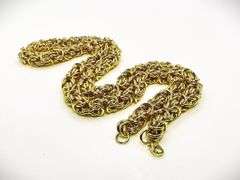 Huge 97.8 Yellow Gold Plated Byzantine Chain Necklace