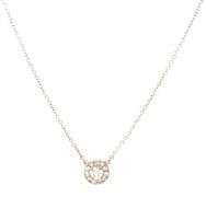 14kt White gold 0.30ctw cluster diamond pendant on chain
