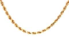 Always Popular 14K YG Diamond Cut Rope Necklace