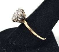 Sparkling 14K Yellow Gold Approx. 0.66CTW Diamond Cluster Top Ring