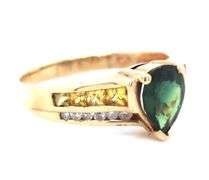 Tasteful 14K YG Green Tourmaline Ring